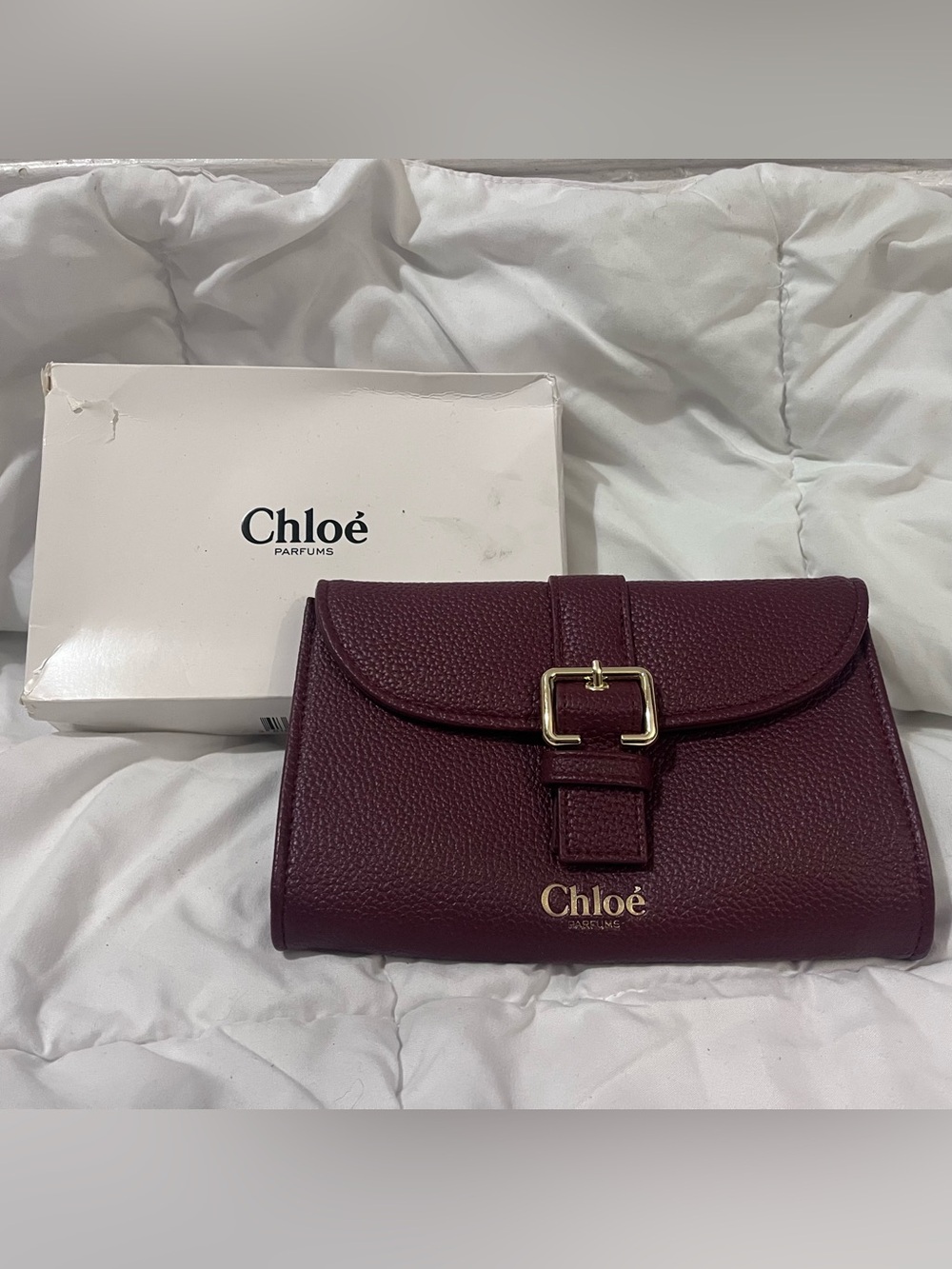 NIB Chloè perfum pouch Burgundy